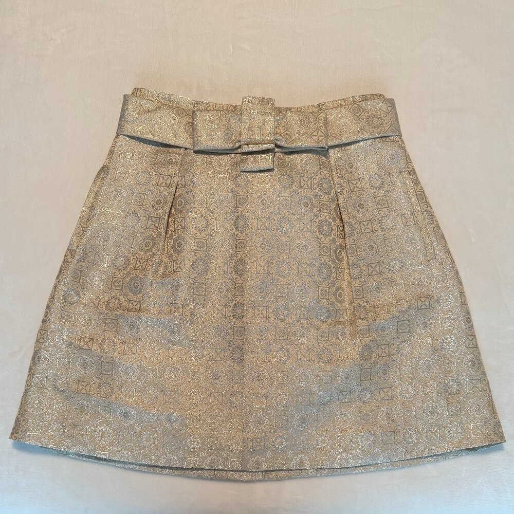Chloé Champagne and Silver Damask Skirt, NWOT